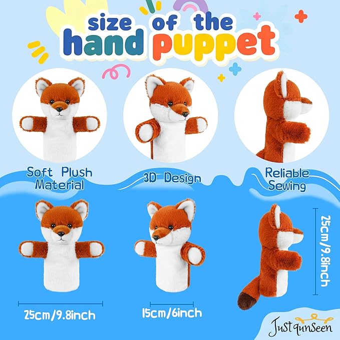 Animal Puppet for Toddlers Creative Storytelling Tool Soft Washable Fabric Preschool Education Interactive Role Play Forest Animal Fox