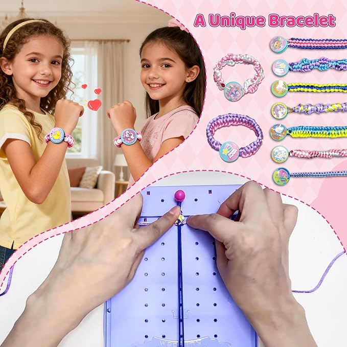 Weaving Loom Kit Toys & Friendship Bracelet Making Kit for Kids, Birthday Christmas Gifts for Girls Ages 6 7 8 9 10-12, Potholder Coaster Rainbow Bands Weaving Kit, Creative DIY Arts and Craft Looms