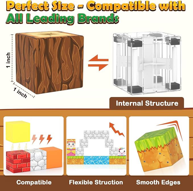 Magnetic Blocks - Build Mine Magnet World Set for Kids Toys Age 3-5 6-8 - Image 3