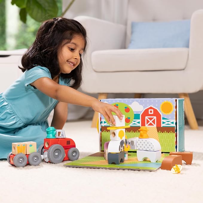 Melissa & Doug Blockables Farm & Farm Friends 2-Pack Bundle Set - Image 2