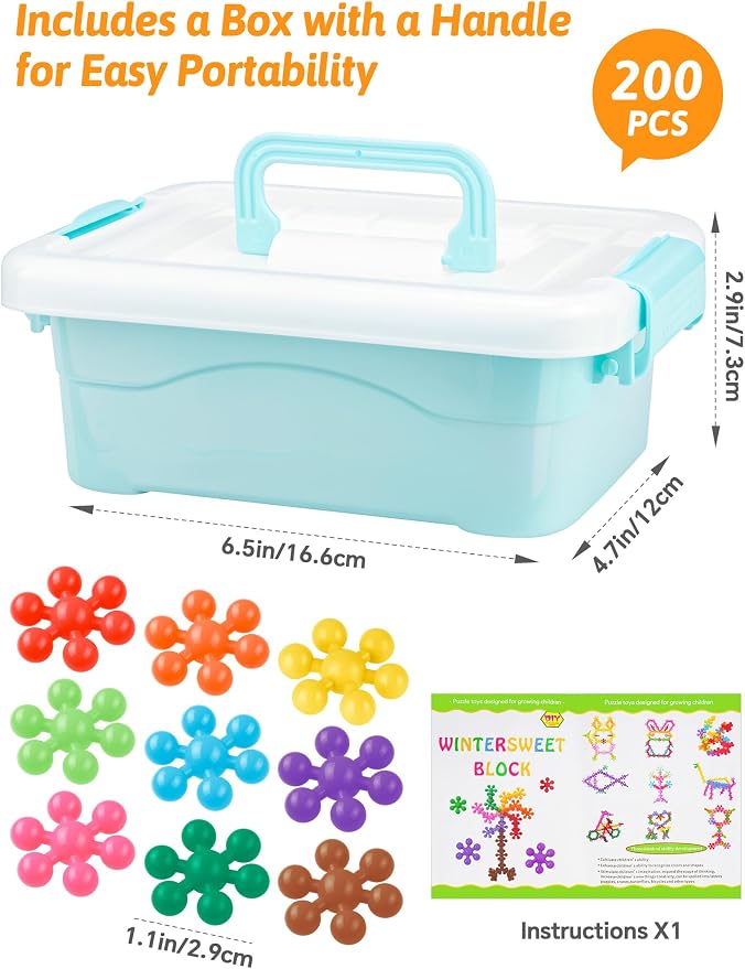 200PCS Building Blocks STEM Construction Toy for Kids 3+, Multi-Color - Image 5