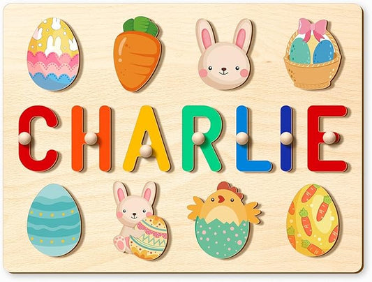 Name Puzzle for Kids Personalized, Toddlers 1-3, Christmas Birthday Gift Ideas, Wooden Puzzles for 2 Year Old Girls Boys