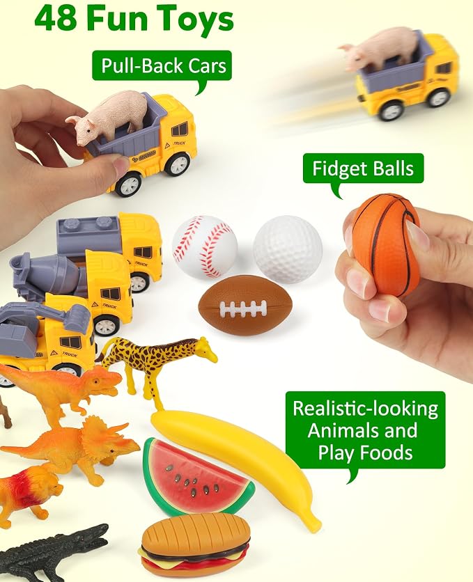 Coogam Sorting Toy for Toddlers, Animals Dinosaurs Fruits Vehicles Foods Fishes Balls Farm Playset, Fine Motor Montessori Game Preschool Educational Learning Gift for Year Old Kids - Image 3