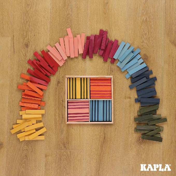 KAPLA 100 Octocolor Case - Wooden Construction Set 100 Colored Building Planks - Image 4