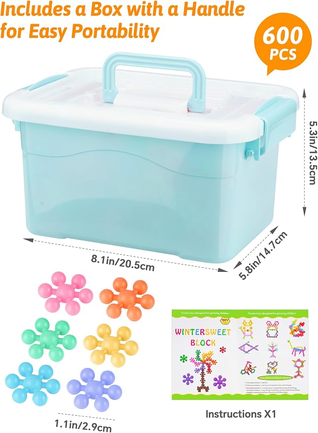 600PCS Building Blocks STEM Construction Toy, Macaron Colors - Image 5