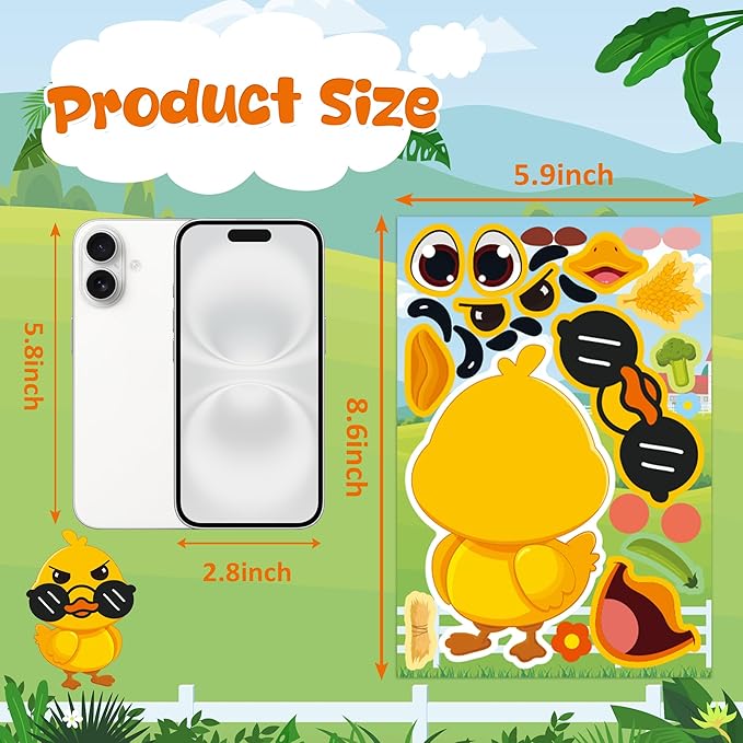 Farm Animal Stickers 48 Sheets Make A Face Stickers for Kids Toddlers Crafts Goodie Bags Stuffers Party Favors Activities Gifts for Classroom Birthday Party Decorations Supplie Essentials