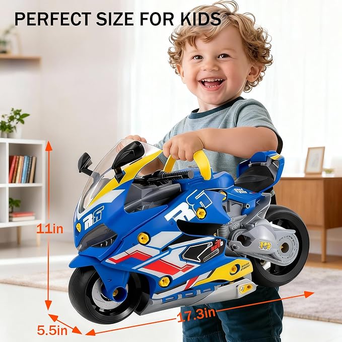 Take Apart Motorcycle Toy for Kids 3-5, Interactive Mechanic Repair Set - Image 7