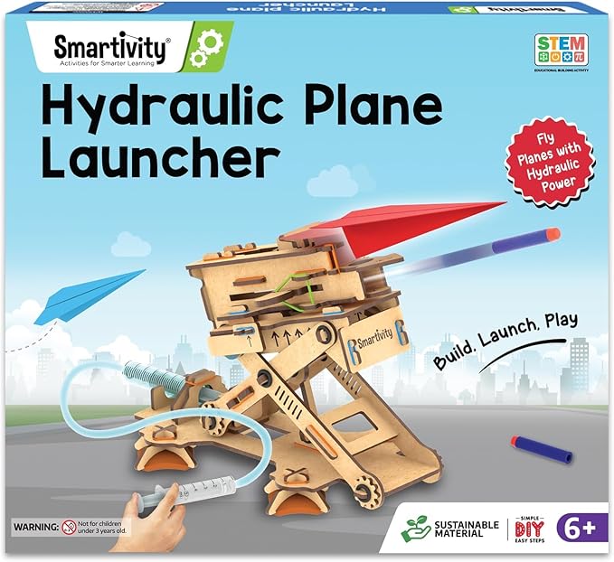 Smartivity DIY 2in1 Hydraulic Paper Airplanes & Darts Launcher STEM Toy for Kids Ages 6-14 Years I Birthday Gifts for Smart Kids | Science Kit for Boys & Girls 6, 8,10,12,14 Years Old