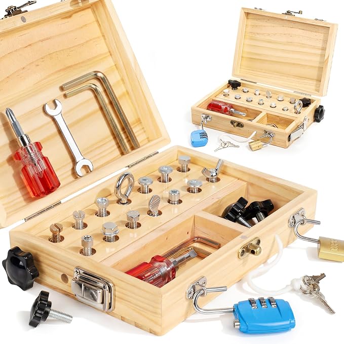 Lehoo Castle Montessori Screwdriver Board Set, Wooden Tool Set for 3 4 5 by LehooCastle