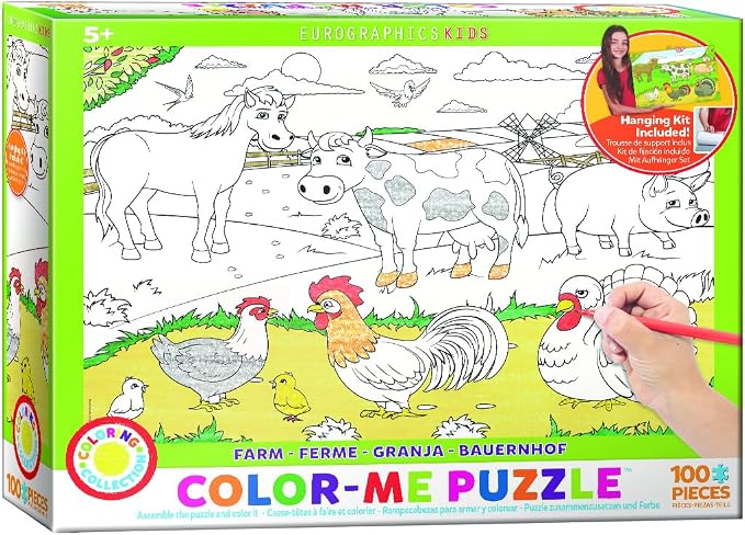 EuroGraphics Farm Color Me Puzzle (100 Piece) by EuroGraphics