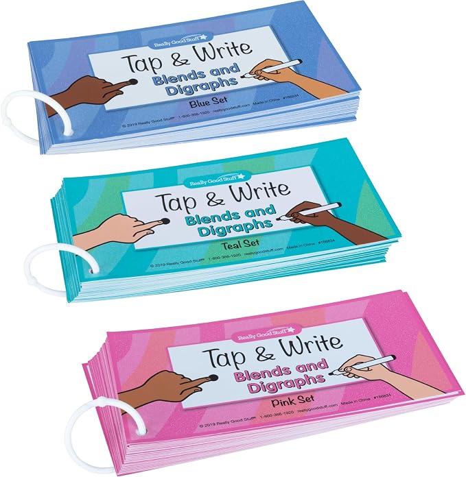Really Good Stuff Tap and Write Blends and Digraphs - 124 Cards by ReallyGoodStuff