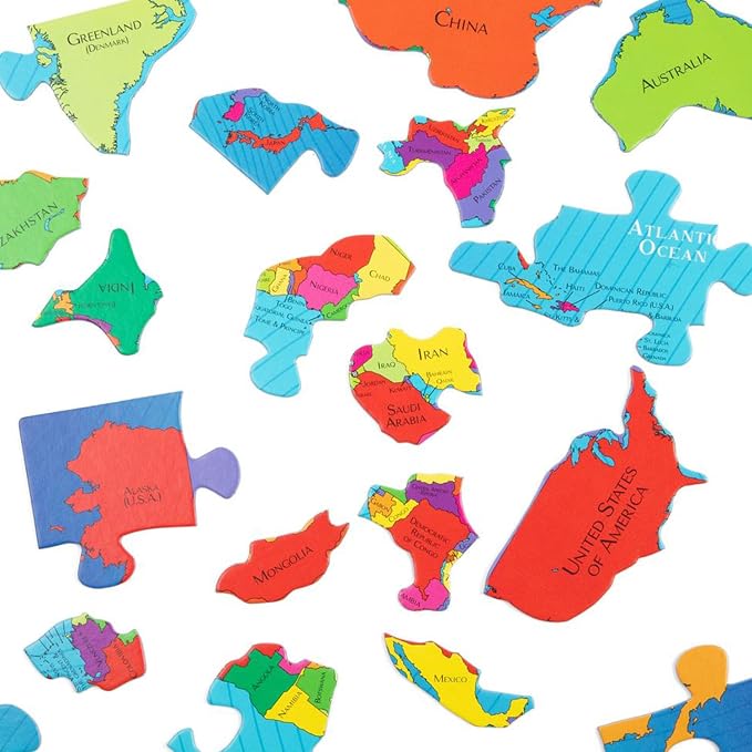 GeoPuzzle World Jigsaw Puzzles, 68 Pc Map Puzzle for Kids Ages 6 & Up - Image 5