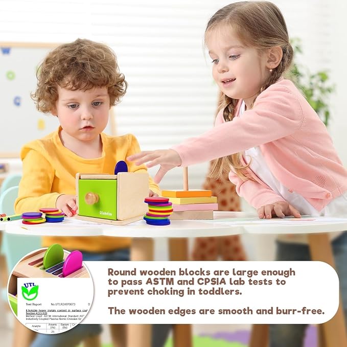 Montessori Toys for 1-3 Year Old: Color Sorting Wooden Drawer Box Toy for Toddlers, Object Permanence and Fine Motor Sensory Toy, 12-18 Months Busy Board Matching Game for Baby Boys and Girls Gifts - Image 6