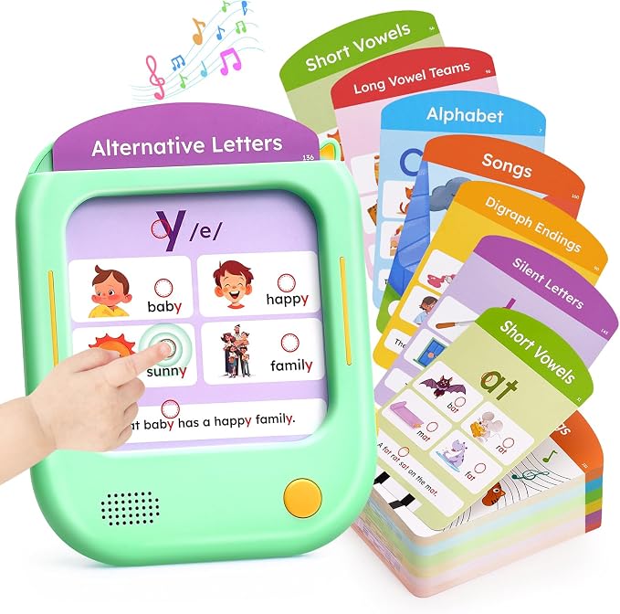 JoyCat Phonics Learning Tablet, 156 Pages Talking Flash Cards by JOYCAT