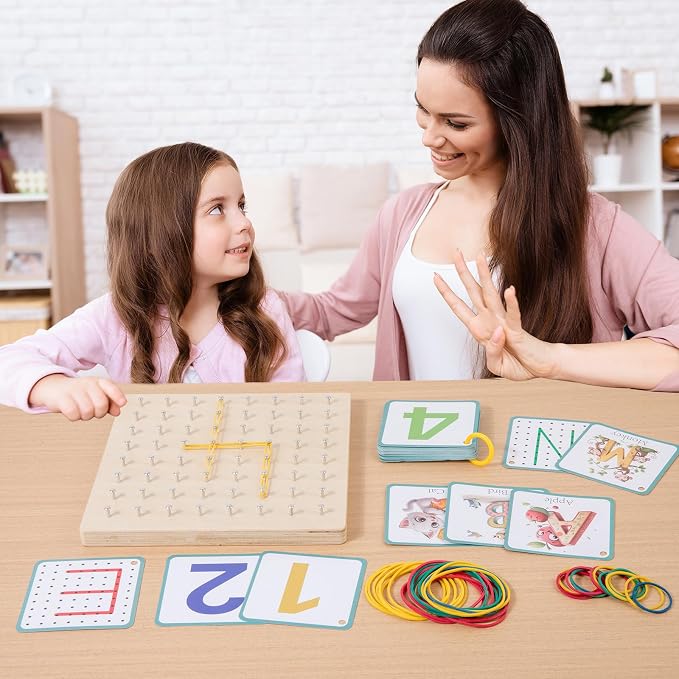 Wooden Geoboard Path Planning Educational Toy for Kids 5+ - Image 2