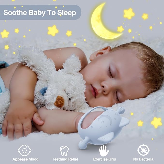Baby Teething Toys for Babies 0-6 Months-Baby Teether,Anti-Drop Silicone Mitten Teething Toy for Soothing Sore Gums,Teething Pacifier,Baby Toys 6 to 12 Months-Ideal Baby Travel Essentials for Moms