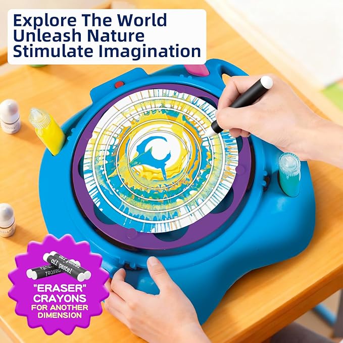 Make It Super Paint Spin Art Machine Kit for Kids, Arts and Crafts Toys for Boys & Girls Age 6-12, Creative Birthday Gift Idea for 6-9 Year Old Boys Girls, Christmas Gift Set