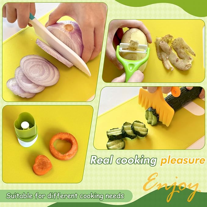 17 Pcs Kids Knife Set for Real Cooking Safe Kitchen Tools for Ages 4+ - Image 2