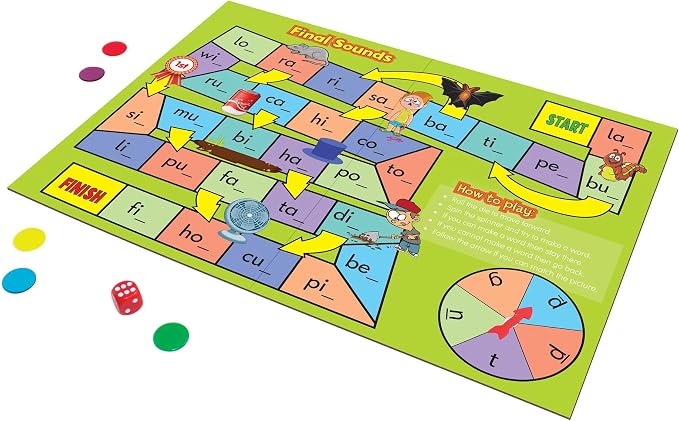 Junior Learning Phonics Board Games Set, 6 Counters, Ages 4-5, Language Skills, Pre K-K, Medium - Image 8