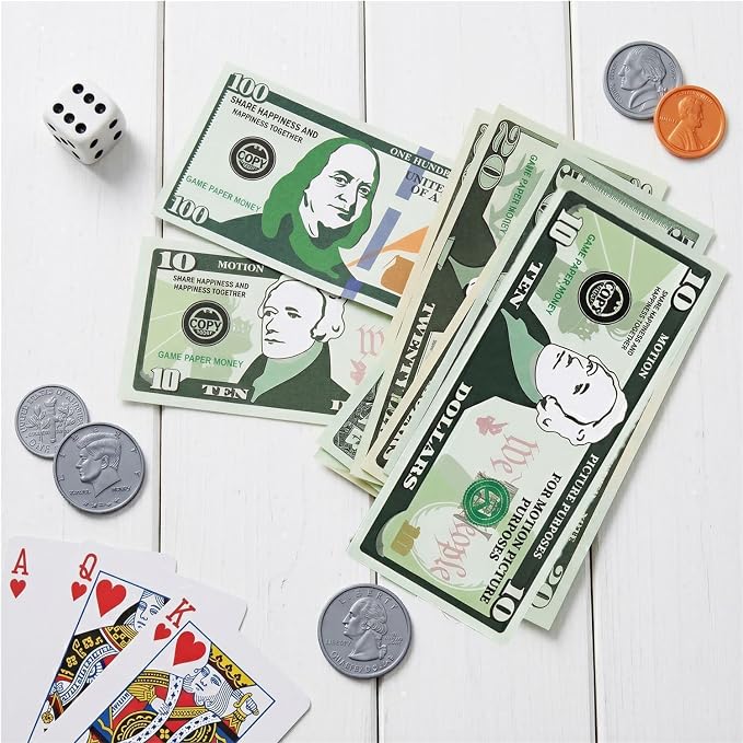 600 Pcs Fake Money for Kids - Realistic Play Money Bills & Plastic Coins - Math Manipulatives & Classroom Currency Set for Grocery Store, Bank, & Board Games - Educational Counting Toy, Ages 3+ - Image 8