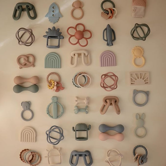 mushie Silicone Baby Teether Toy | Lamb Figurine Teether