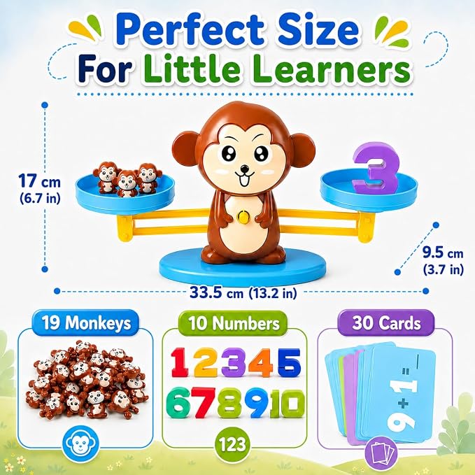 CozyBomB™ Monkey Scale Balance Toy, Number Counting Math Games - Image 2
