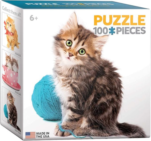 EuroGraphics Cat with Wool Mini Puzzle (100-Piece), 8104-0620, Multi by EuroGraphics