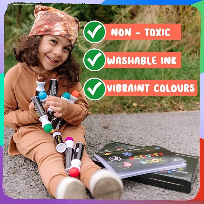 Chalkola 16 Washable Dot Markers for Toddlers 1-3 - Kids Paint Dot Art Set - Image 3