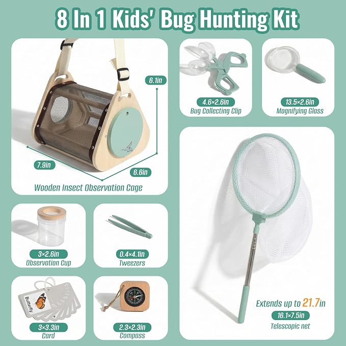 WOODENFUN Bug Catcher for Kids, Bugs Habitat Outdoor Explorer Kit - Image 2