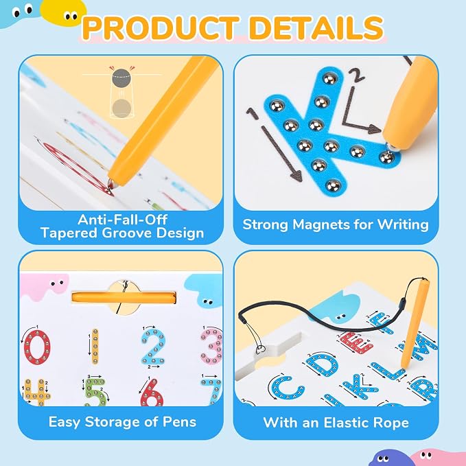 JoyCat Magnetic Letter and Number Tracing Board Set, ABC and Numbers 1-20 - Image 5