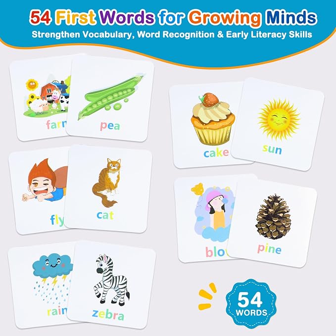 Spelling Games for Kids Ages 3-8, Phonics Matching Game with 54 Flash Cards & 20 Letter Blocks, CVC & Sight Word Building Reading Game, Classroom Must Haves for Preschool & Kindergarten - Image 5