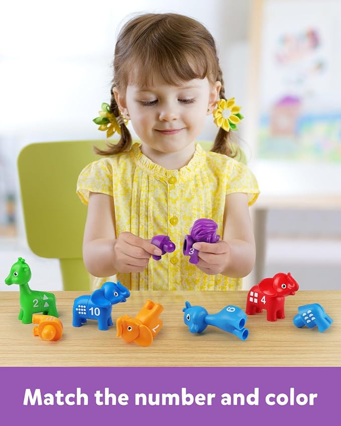 Coogam Number Matching Toy Set, 10pcs Double-Sided Animal Number Counting Game, Preschool Montessori Fine Motor Skill Mathematics Educational Toys for 3 4 5 Year - Image 2