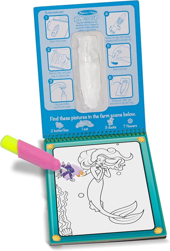 Melissa & Doug On The Go Water Wow! Mess Free Coloring Book, Reusable Water-Reveal Activity Pad, Fairy Tale, Travel Toys, Party Favors, for Toddlers & Kids Ages 3+ - FSC Certified - Image 4