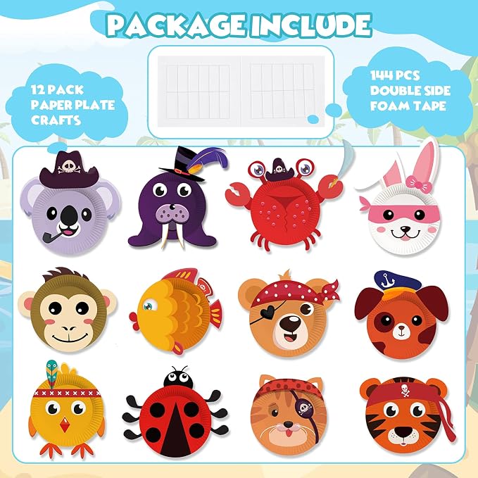 V-Opitos 12 Pack Paper Plate Arts and Crafts Kits for Kids - Image 4