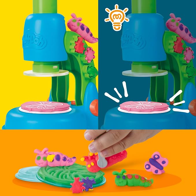 Play-Doh Light & Look Microscope for Kids, Electronic Preschool Toys for Girls & Boys, 9 Accessories & 5 Colors, Back to School Gifts, Ages 3+ - Image 4