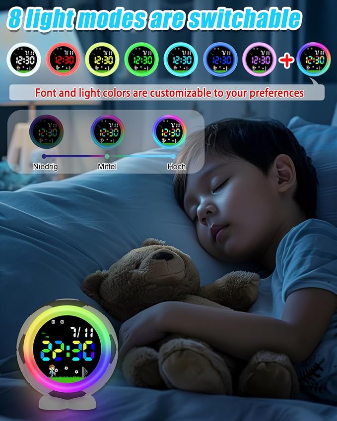 DTKID Soccer Ball Kids Alarm Clock for Boys and Girls Age 4-18 - Image 4