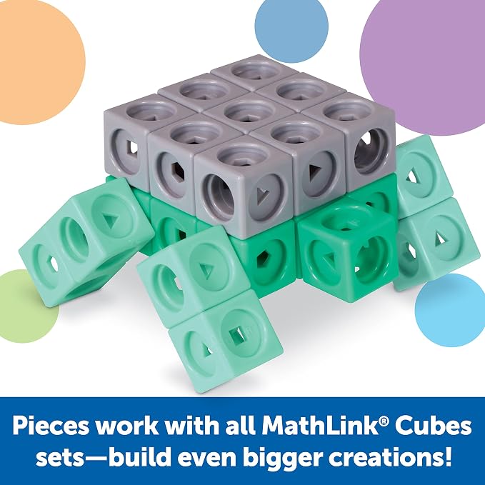 Learning Resources MathLink Cubes Kindergarten Math Activity Set Sea Adventures! - 115 Pieces, Age 5+, STEM Teaching Toys, Kindergartner Games - Image 4