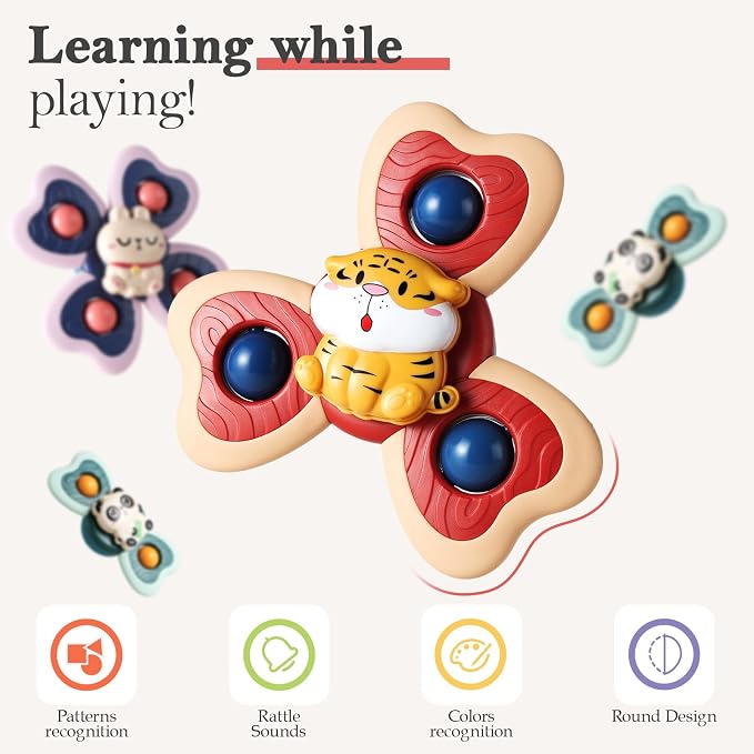 ALASOU Suction Cup Spinner Airplane Travel Toys for 1 Year Old Boy Girl - Image 4