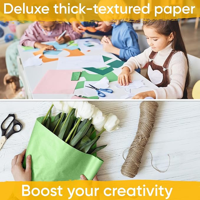 USA Made 48" x 1200" Light Green Paper Roll, 45 lbs Thickness, American Quality Colored Kraft Paper for School, Bulletin Board - Non-Toxic, Odorless, Safe for Kids