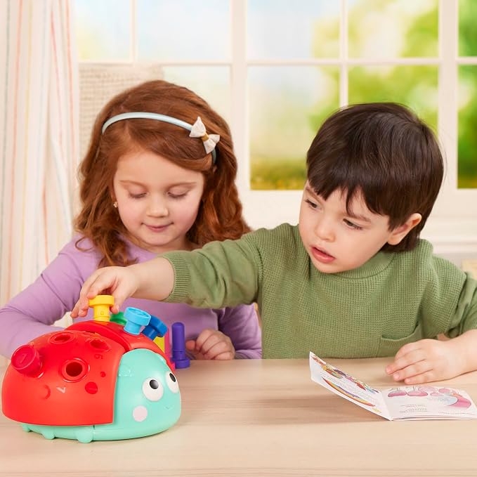 Battat Education – Fine Motor Peg Toy for Toddlers & Kids, Montessori Educational Developmental Learning Ladybug with Colorful Stacking Fun, Early Skills Development Toy for Preschoolers 18+ months - Image 2