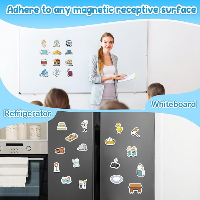 Kasfalci CVCC & CCVC Word Games, 50 Magnetic Foam Objects Fridge Magnets for Kids, Speech Therapy Toys for Toddler, Learn to Read Spelling Reading Learning Phonics for Preschool Kindergarten Classroom - Image 3