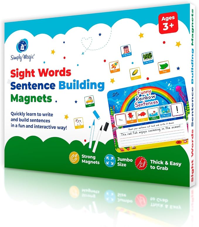 104 PCS Sentence Building for Kids Simply Magic - Sentence Building Magnets - Image 9