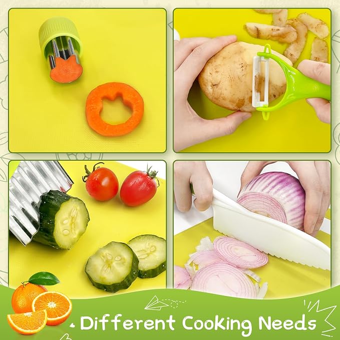 21 Pcs Kids Knife Set for Real Cooking Safe Kitchen Tools for Ages 4+ - Image 2