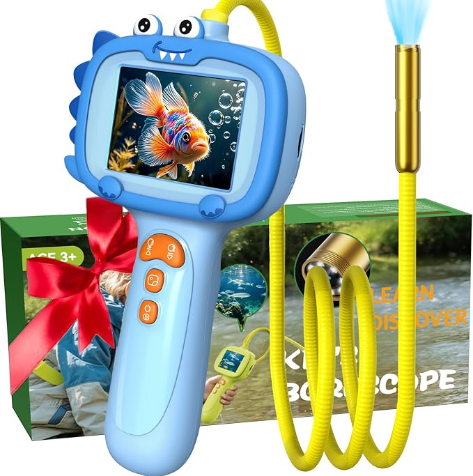 Daxiongmao Borescope Camera with Light for Kids | STEM Science Educational Toy for 3 4 5 6 7 8 9 10 Years Old Boys & Girls | Birthday Gift for Outdoor Adventures & Nature Discovery（Blue） by Daxiongmao