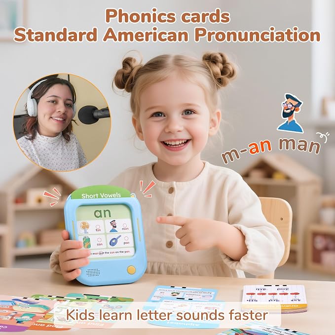 JoyCat Kids Learning Tablet, 156-Page Talking Phonics Flash Cards - Image 4