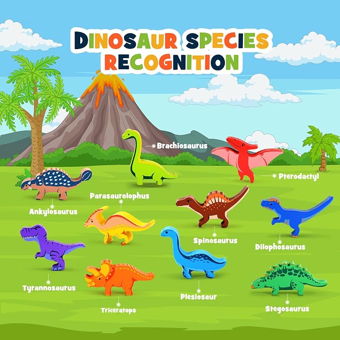 IPOURUP Dinosaur Toys for Kids 3-5: Wooden Stacking Montessori Toys for 3 4 5 6 7 8 Year Old Balance Competition Game for Family Ideal Christmas Birthday Gifts for Kids Ages 3-8 (Double Version) - Image 7