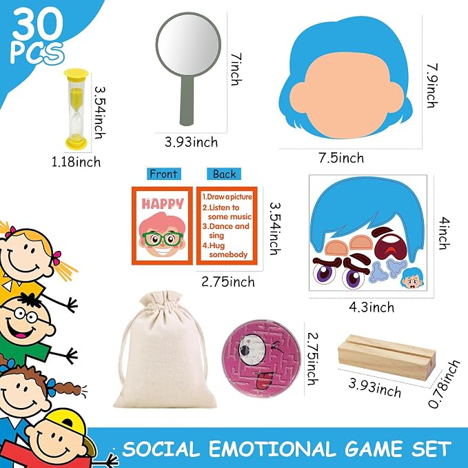 Cinrobiye Social Emotional Learning Activities Montessori Sensory Emotional & Feelings Creative Crafts Set with 9 Face Boards Emotion Flashcards Feelings Sensory Bottles Therapy Game for Preschoolers - Image 2