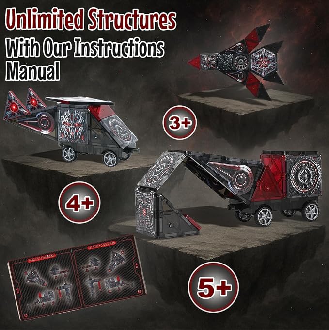 Little Pi Transformer Toys ShadowBots Magnetic Tiles,Transforming Robot Toy - Image 4