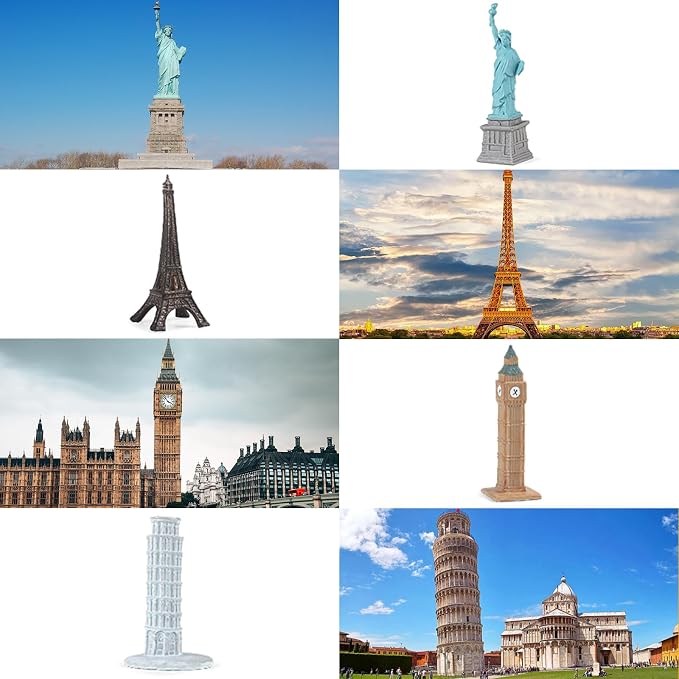 SCAHOW World Famous Building Models for Kids Toddlers 3 4 5 6 7 Years Old, 17pcs Landmark Architecture Toy Figurines,Edcucational Learning Toy Figure for Boys and Girls - Image 5