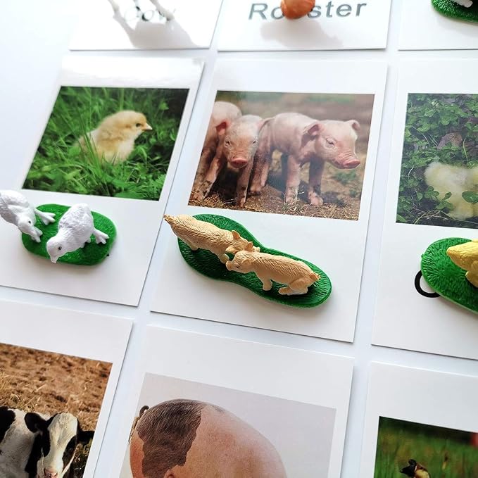 MEROCO Montessori Farm Animals Matching Cards Kids Preschool Toys - Image 5
